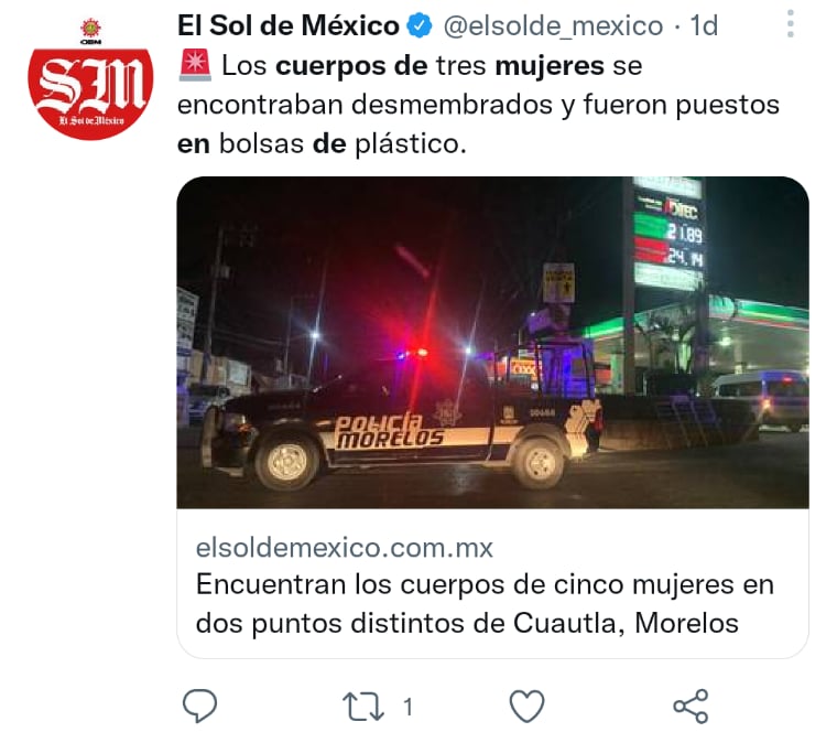 Asesinan cinco mujeres Morelos