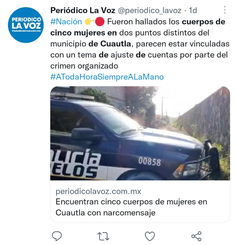 Encontraron una cartulina que contenía un narcomensaje