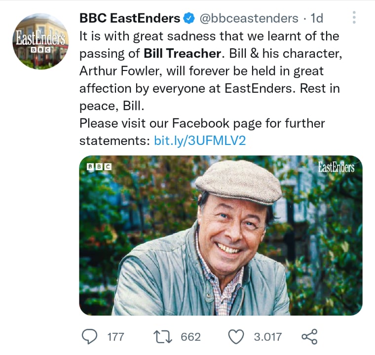 Muere actor Bill Treacher