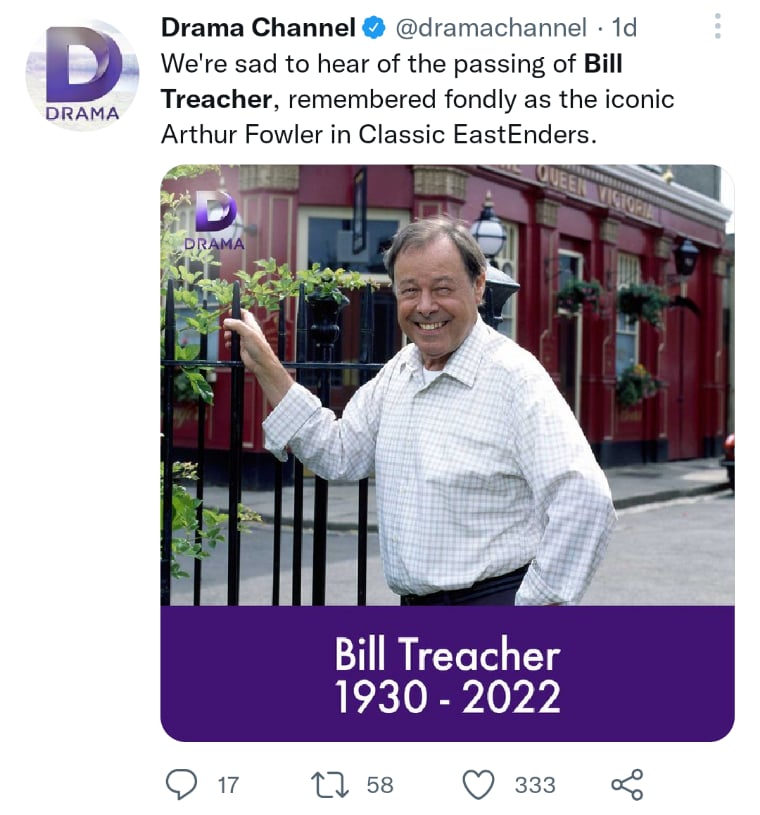 Muere actor Bill Treacher