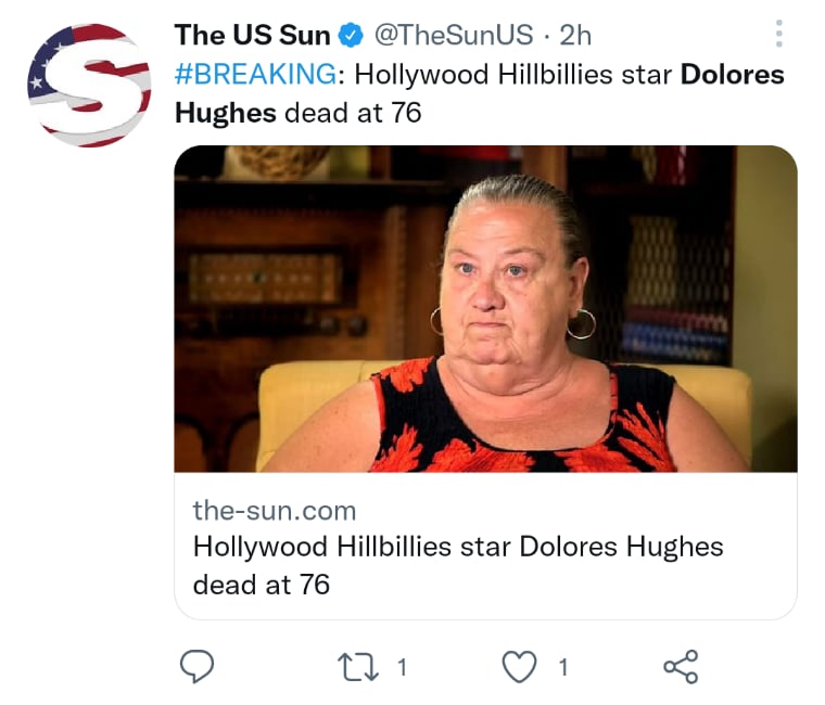 Star Dolores Hughes dies
