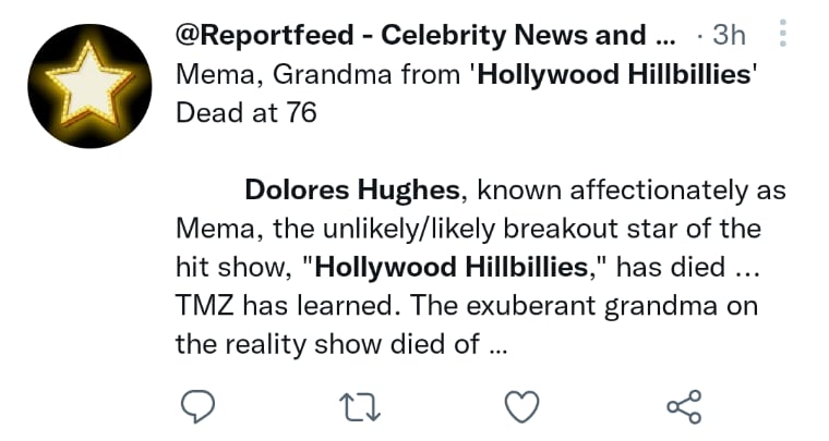 Star Dolores Hughes dies