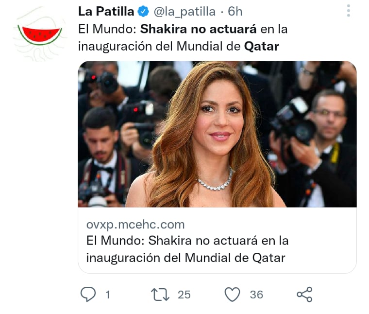 Shakira no actuará Qatar