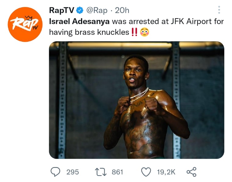 Arrestan luchador Israel Adesanya