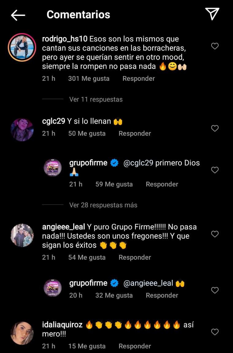 Los comentarios por parte de sus seguidores aparecieron de inmediato