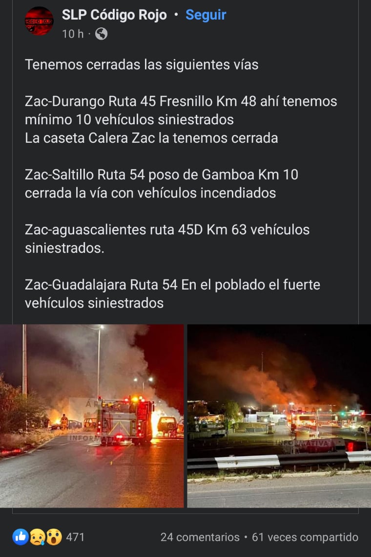 Emiten alerta ataques Zacatecas