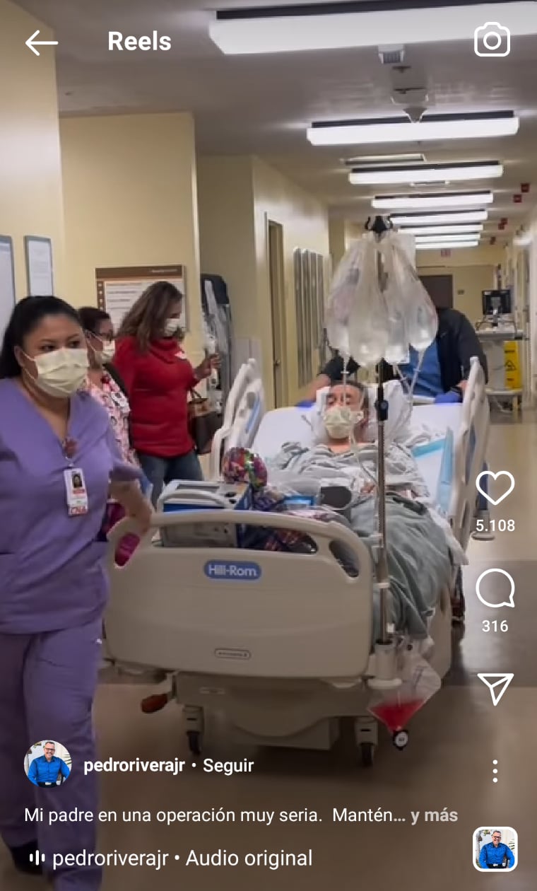 Don Pedro Rivera hospitalizado
