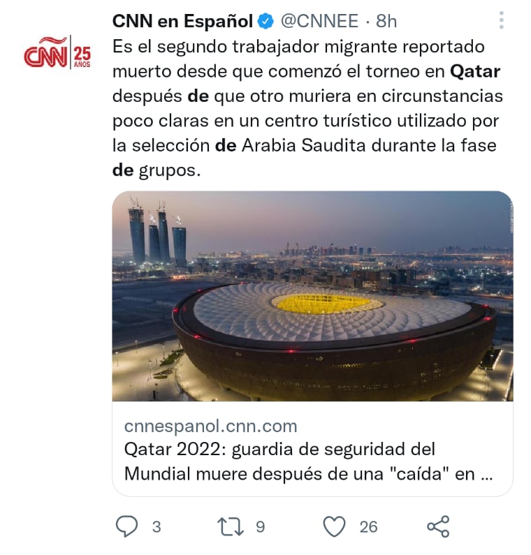 Muere guardia seguridad Qatar