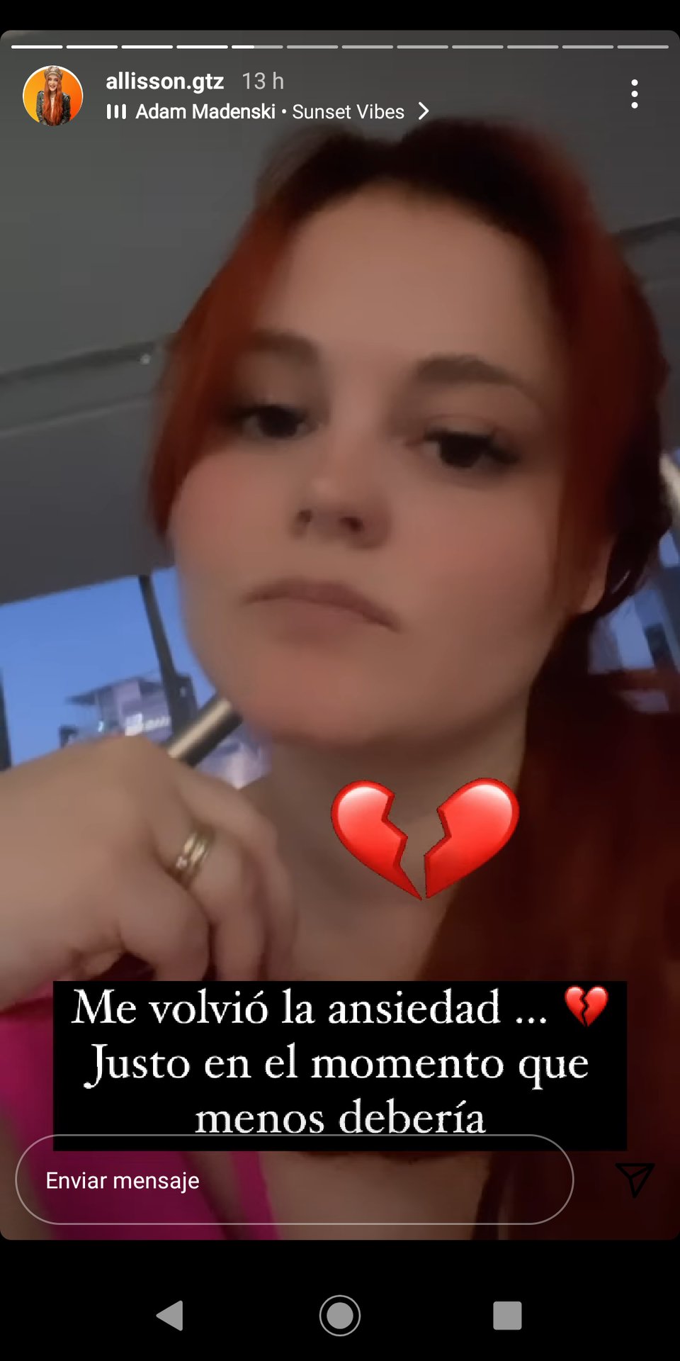 Allisson Lozz recaída ansiedad