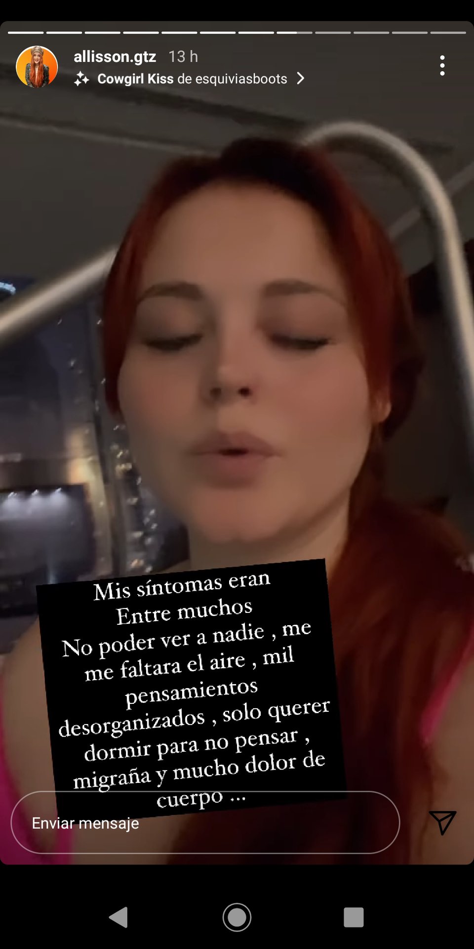 Allisson Lozz recaída ansiedad