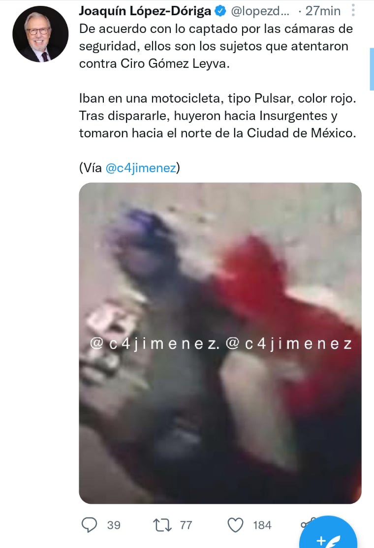 Muestran a los presuntos sicarios que dispararon en contra de Ciro Gómez Leyva