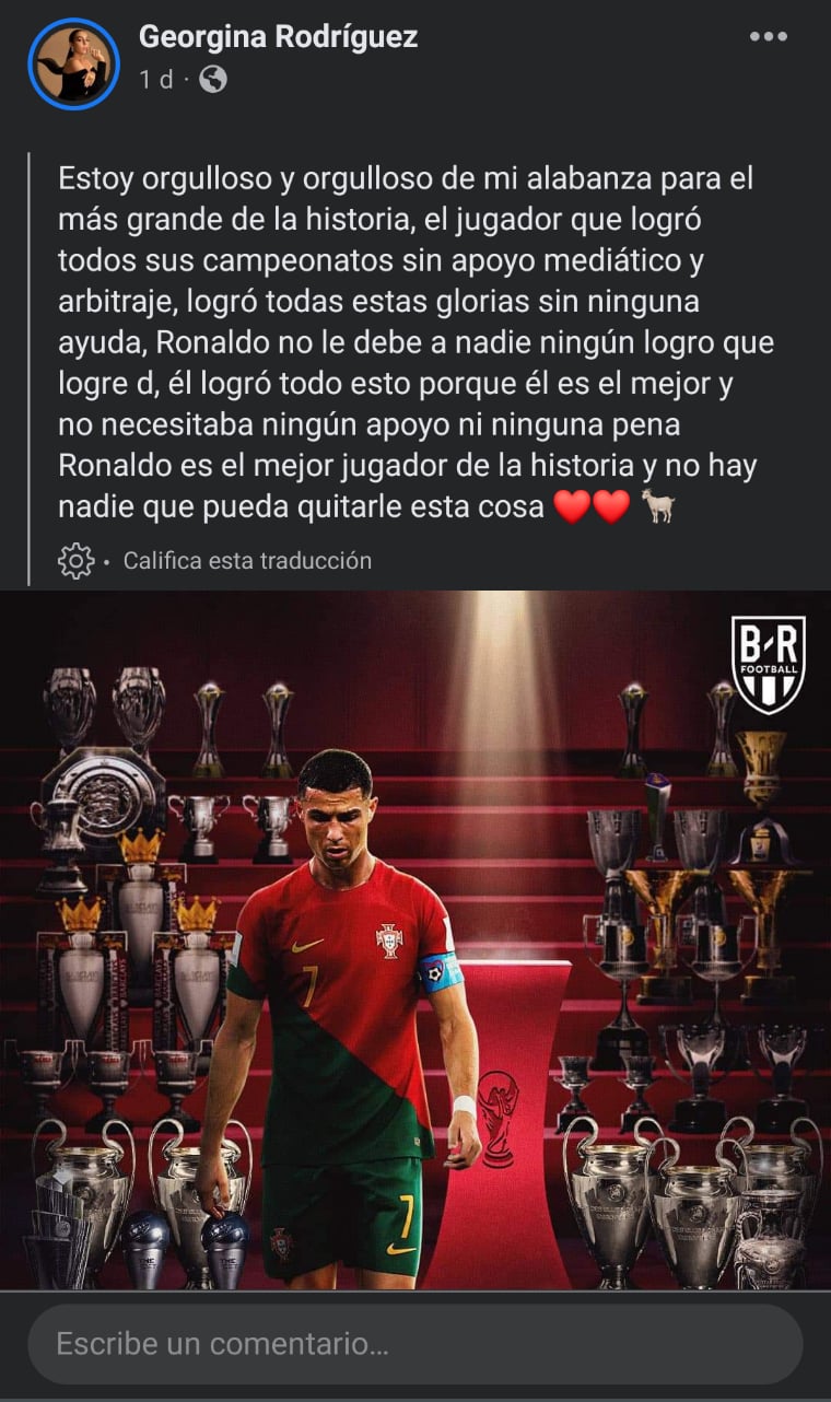 Georgina Rodríguez fuerte mensaje