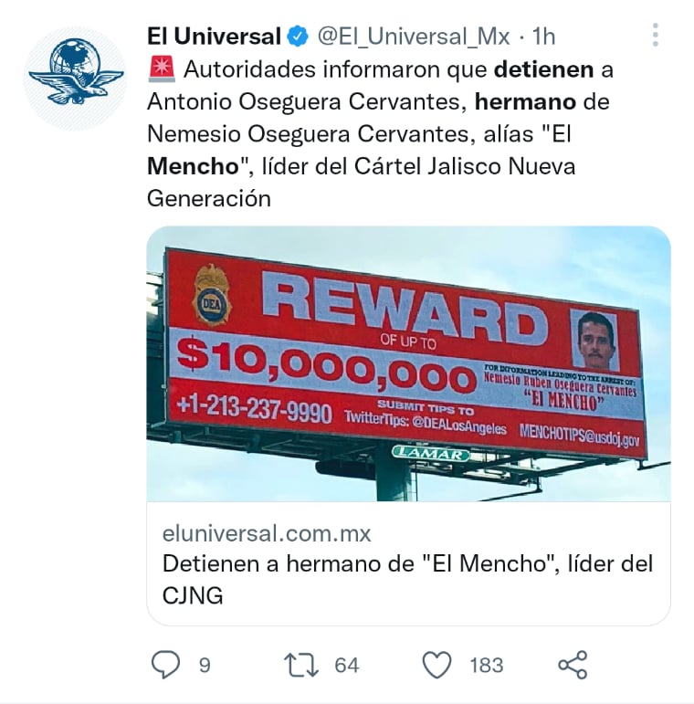 Detienen hermano El Mencho
