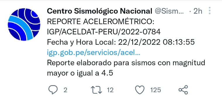 Sismo Perú magnitud 5.6