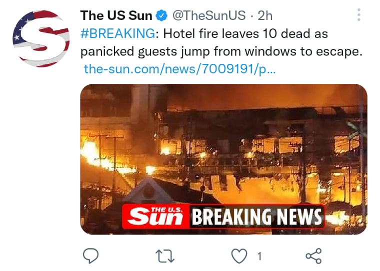 Incendio hotel casino Camboya