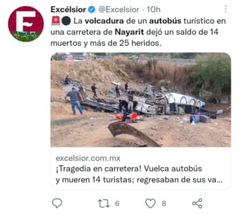 Autobús vuelca en autopista
