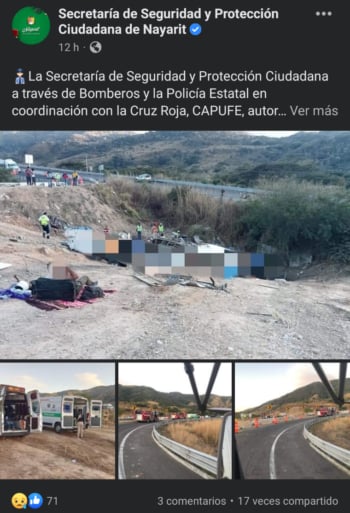 Autobús vuelca en autopista