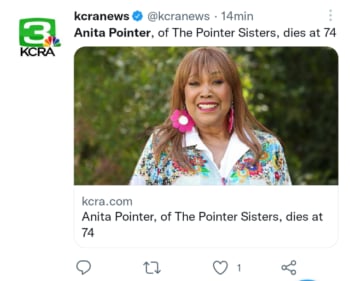 Muere cantante Anita Pointer