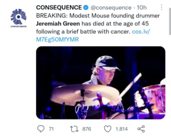 Muere Jeremiah Green baterista