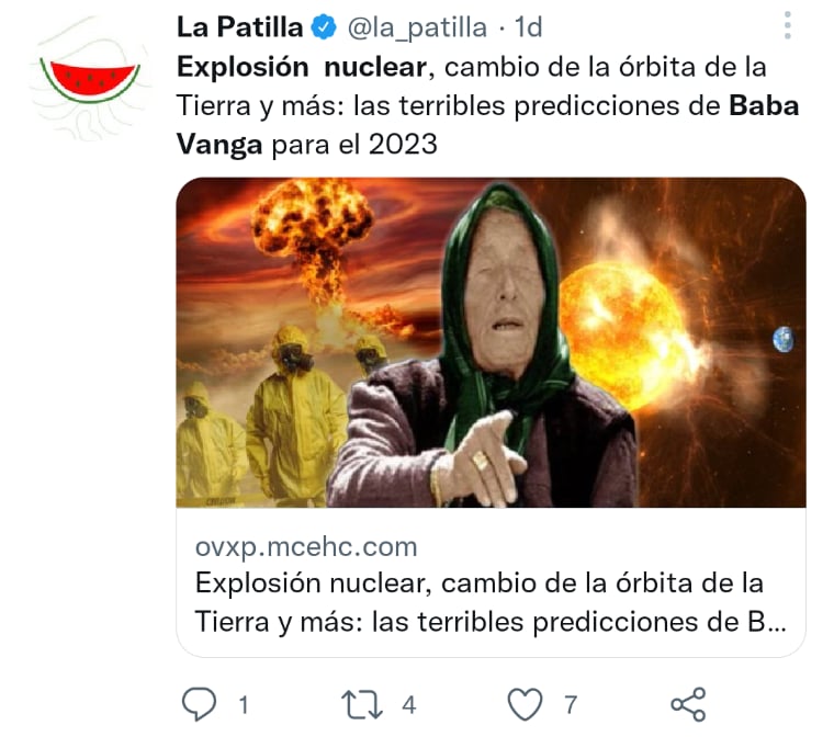 Baba Vanga advierte explosión