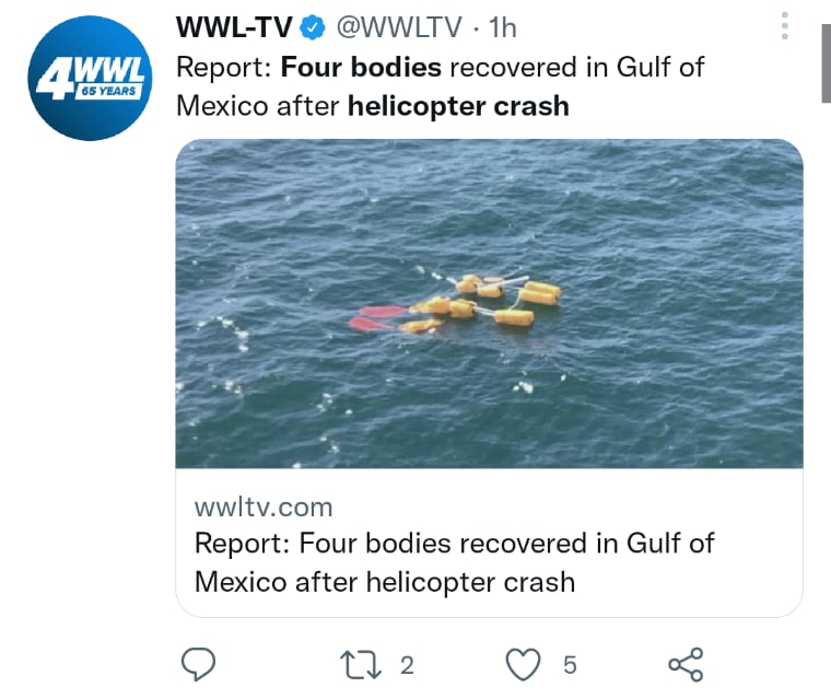 Se entiende que el helicóptero era propiedad privada