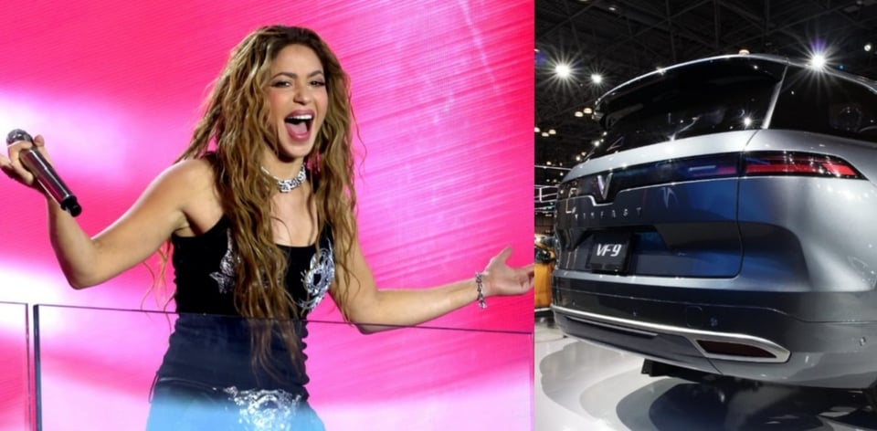 The VinFast VF9 in which Shakira arrived at Times Square