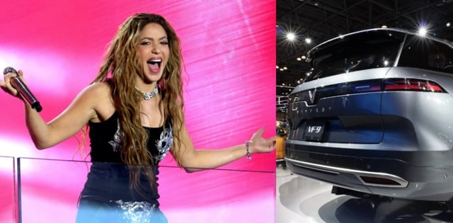 El VinFast VF9 en que llegó Shakira a Times Square
