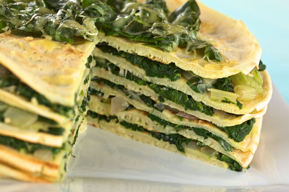 Panqueques o crepas de espinacas