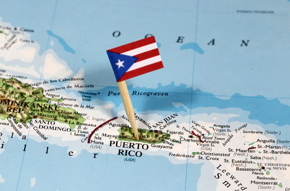 Puerto Rico, Map, Flag, Ocean, MundoNow