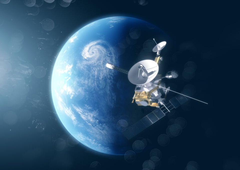 Satelite flying around the Earth