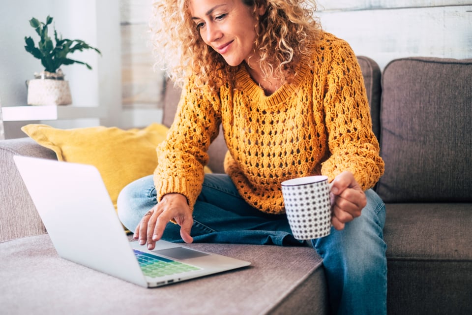 Woman with laptop looking for a doctor