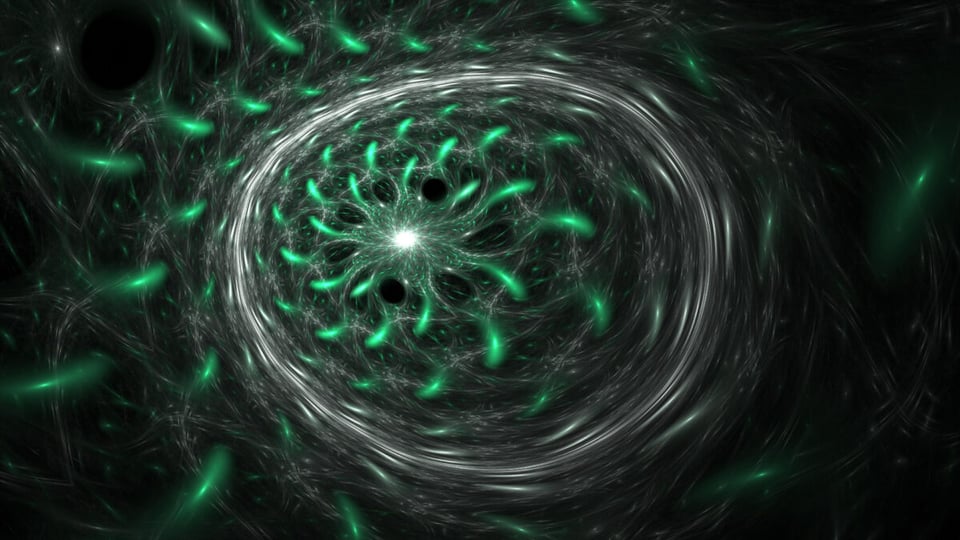 Célula extraterrestre en forma de óvalo color verde