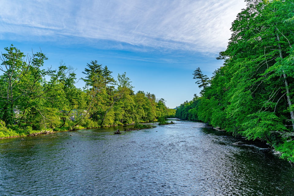 An image of a river in the US for a honeymoon