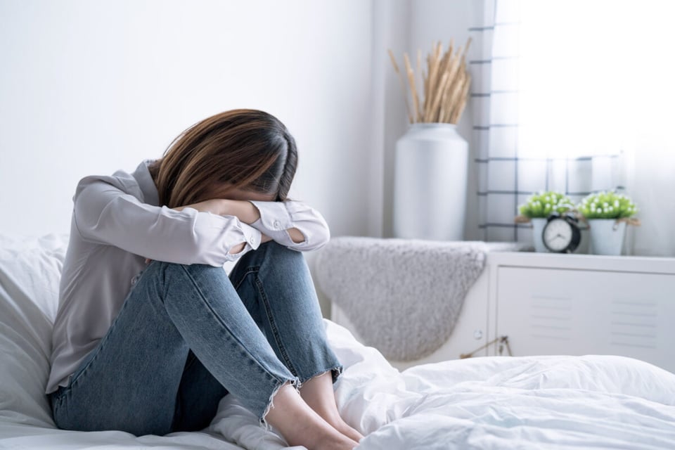 Tristeza, Mujer, Depresión, Cama, MundoNow