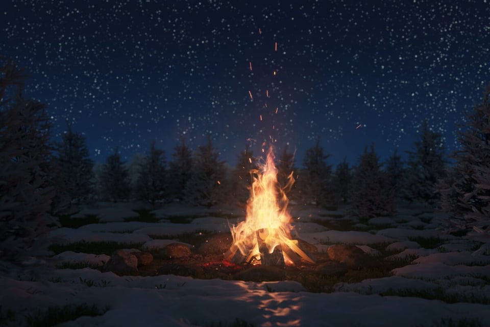 Fogata en el bosque, Cielo, Estrellas, MundoNow, Podcast