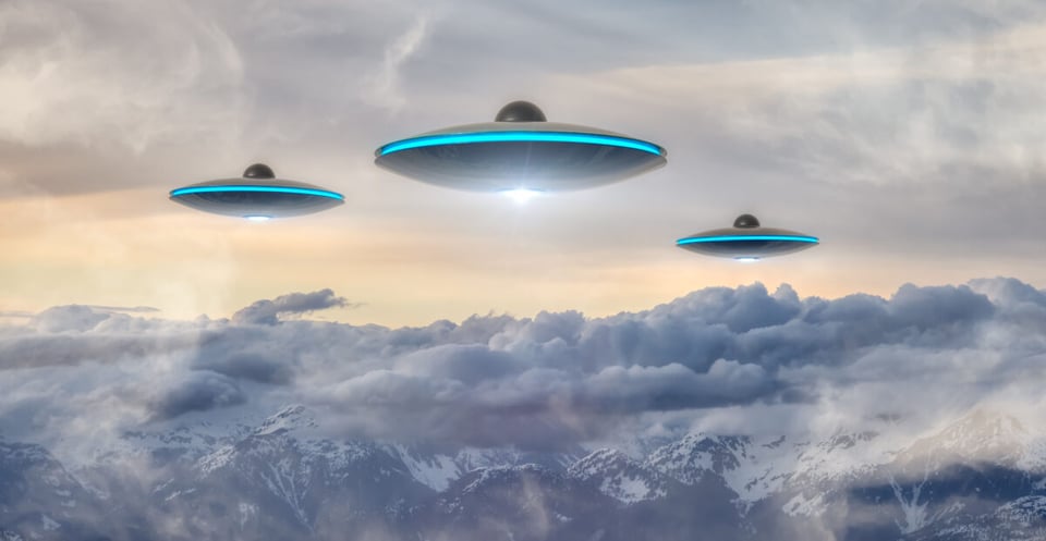 Ufos, Sky, Mountain, Clouds, Huella OVNI