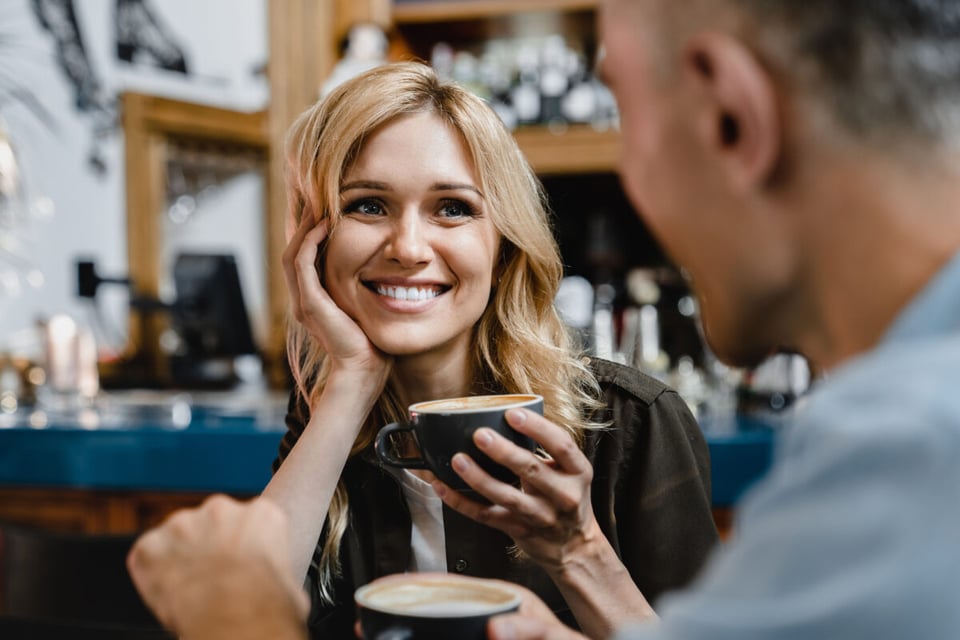 Happy woman, Coffee, Man, MundoNow, Podcast