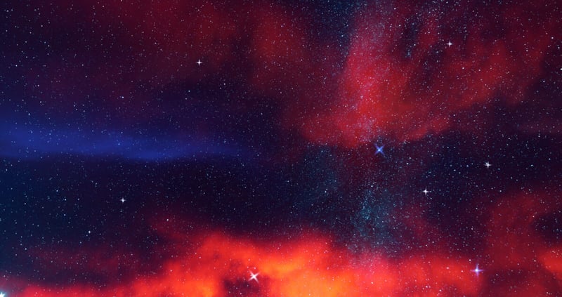 Red nebula in space