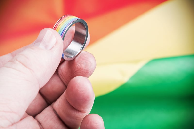 A ring with the gay flag