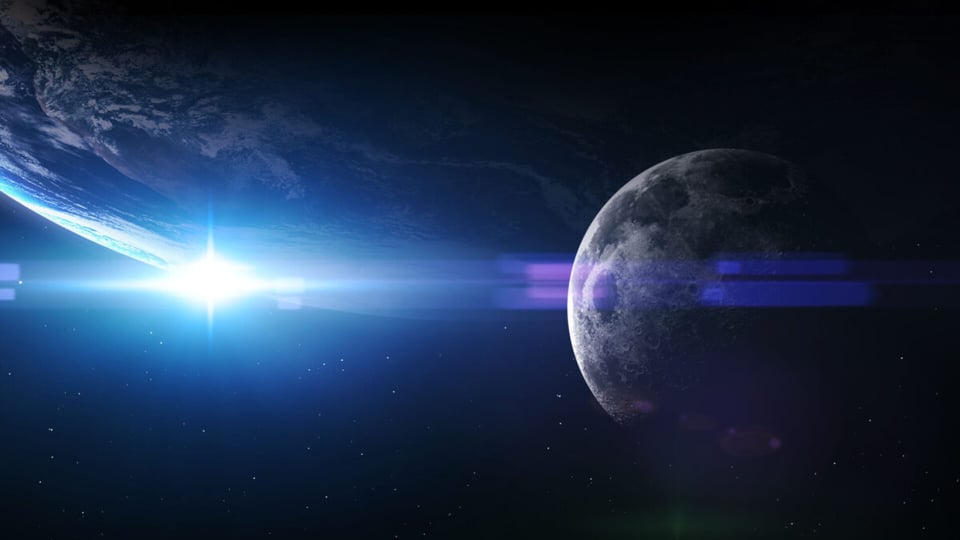 Luna con Tierra en el fondo