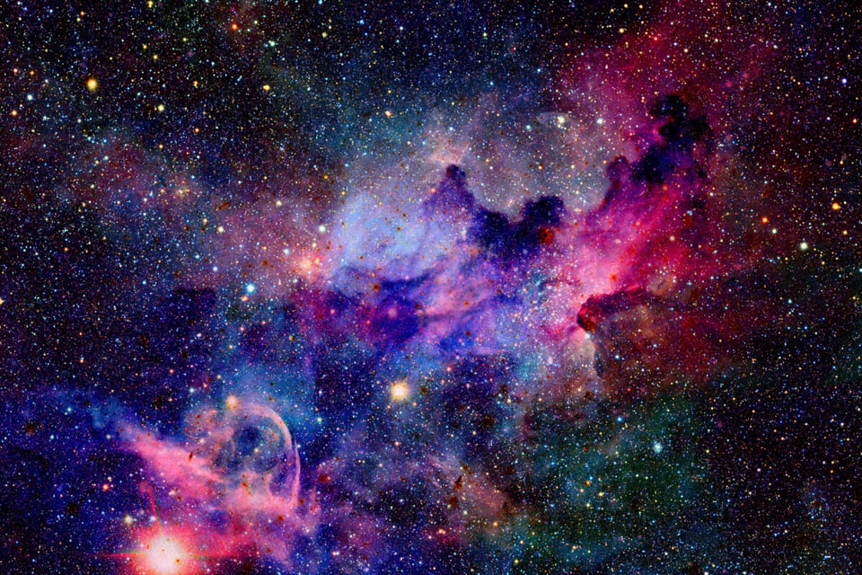 Galaxy with starts and nebulas