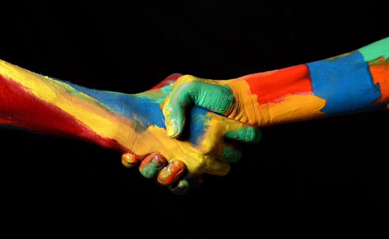 Hands with color for an idea of we want the same