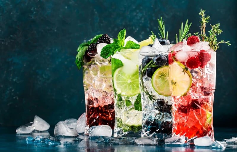 drinks, mocktails, alcohol, party, holiday