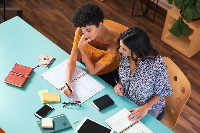 Students studying