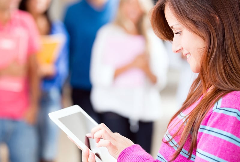 woman using a tablet