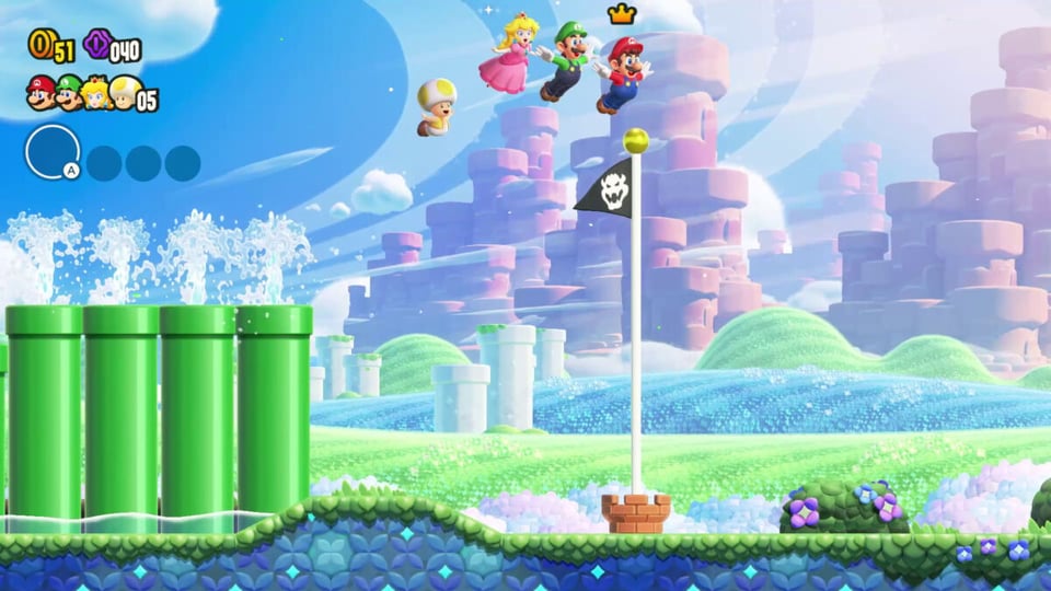 2D, Luigi, Peach, Toad, Switch, Super Mario Wonder