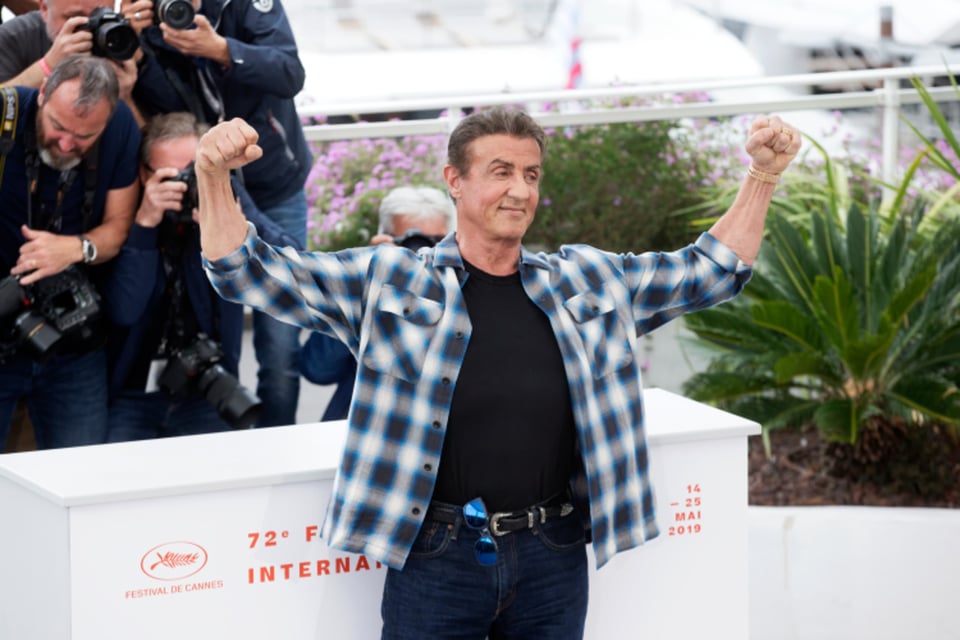 Sylvester Stallone wears a 2021 Corvette C8 with center drive