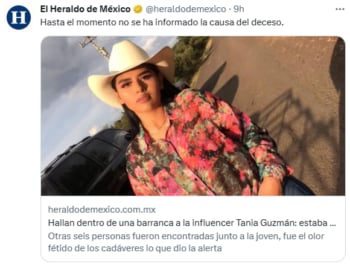 Influencer Tania Guzmán dies