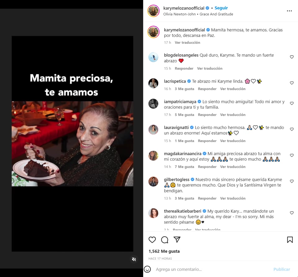 Muere mamá Karyme Lozano