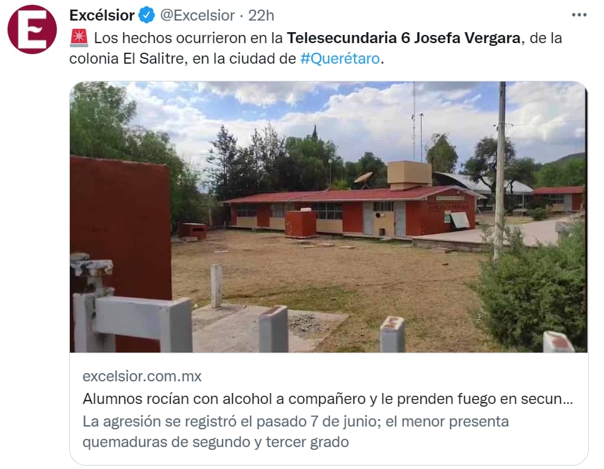 Prenden fuego alumno secundaria